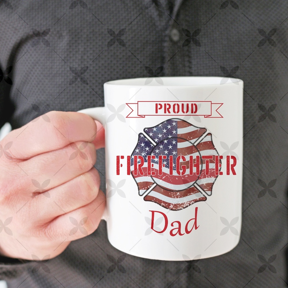 Proud Firefighter Dad Mug